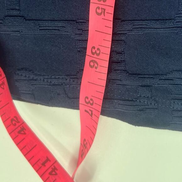 J McLaughlin Swing Dress Blue Jacquard Mini Knot Short Sleeve Stretch Pockets S - Picture 7 of 7